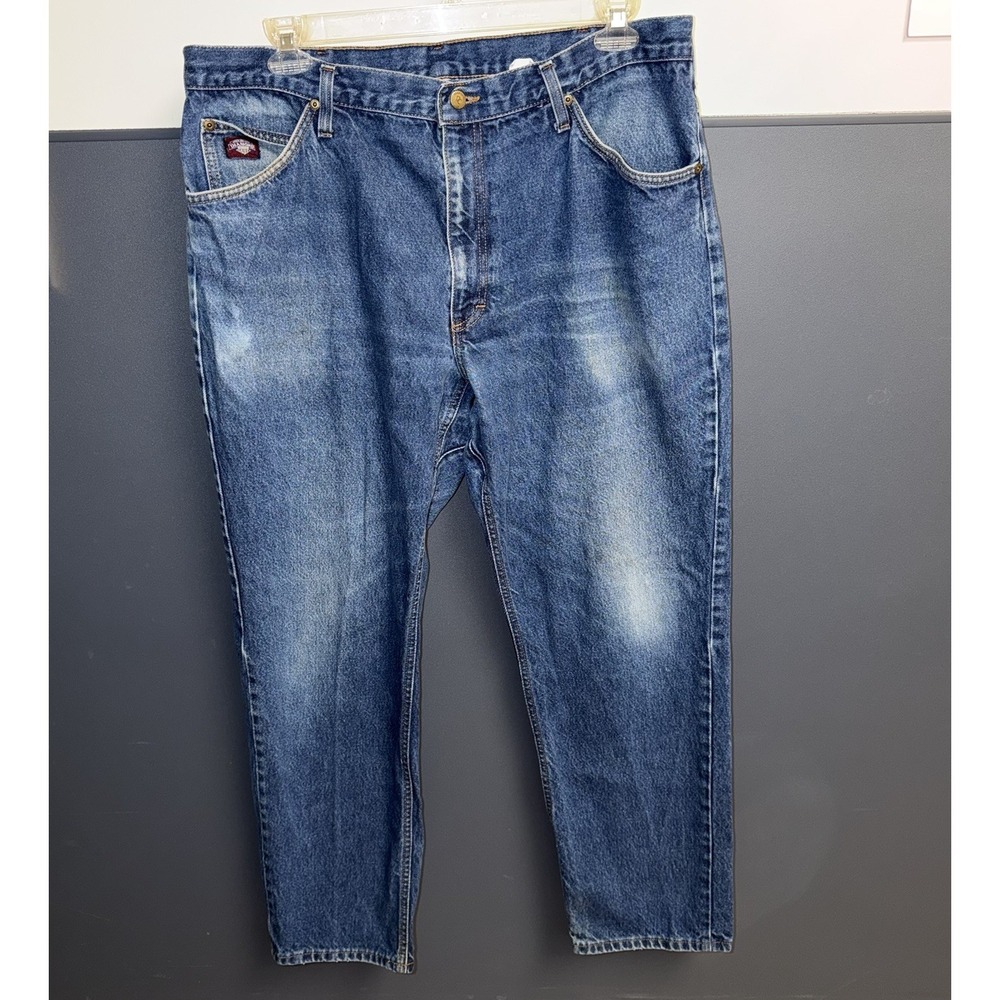 Vintage Diamond Cut Jeans Mens 40x32  Relaxed Denim Med Wash Workwear Cotton USA